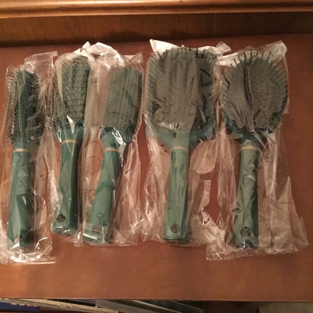 5-Piece Professional Green Hairbrush Set